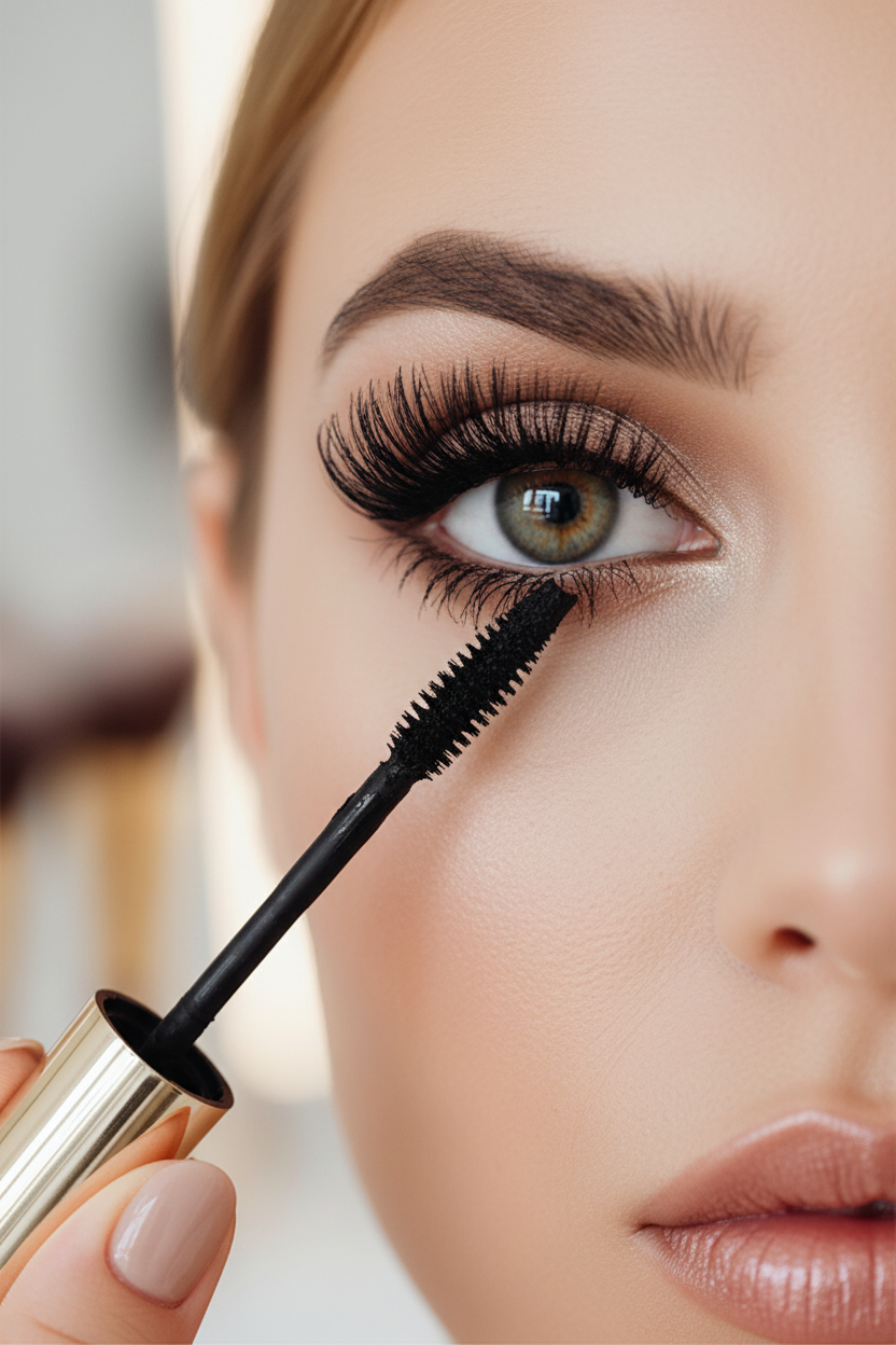 Lifestyle shot of volumized lashes after mascara application