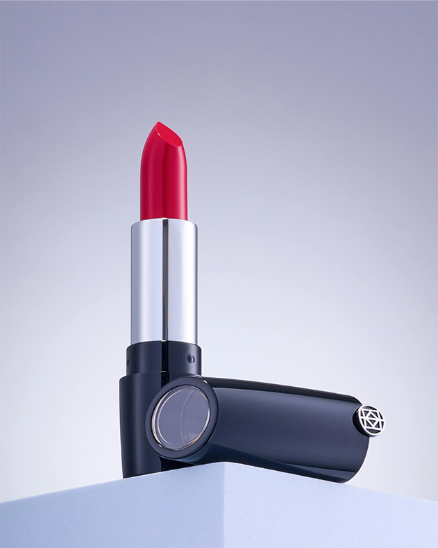 Velvet Noir Luxury Cream Lipstick — High-Pigment Formula in Midnight Blue Case
