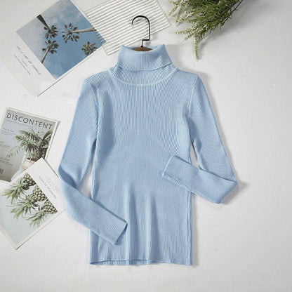 High Neck Sweater With Long Sleeve Pullover Top