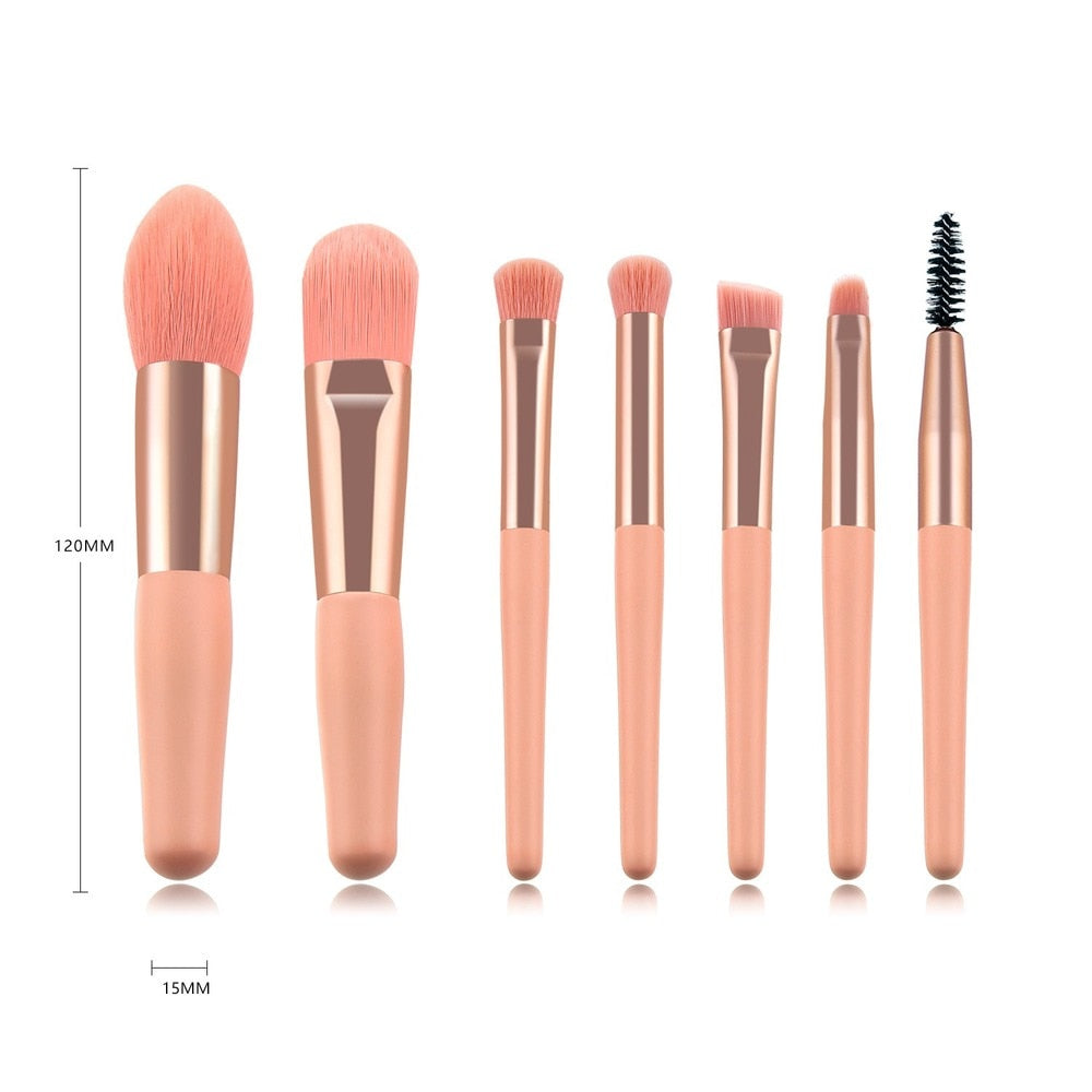 7/8-piece cute pink makeup brush set, makeup tools