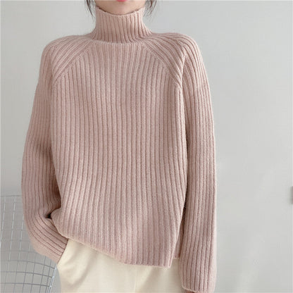 Half Turtleneck Sweater Women Loose Padded Sweater