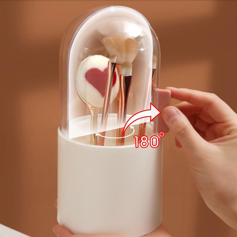 Makeup Brush Storage Box Cosmetic Organizer Makeup Brush Barrel Holder Eyebrow Pencil Plastic Box Waterproof Contains Pearls