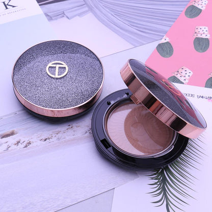 Natural Make Up Face Powder Foundations Oil-control Brighten Concealer Whitening Pressed Powder With Puff