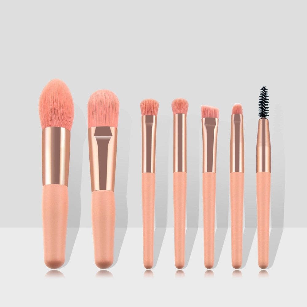 7/8-piece cute pink makeup brush set, makeup tools