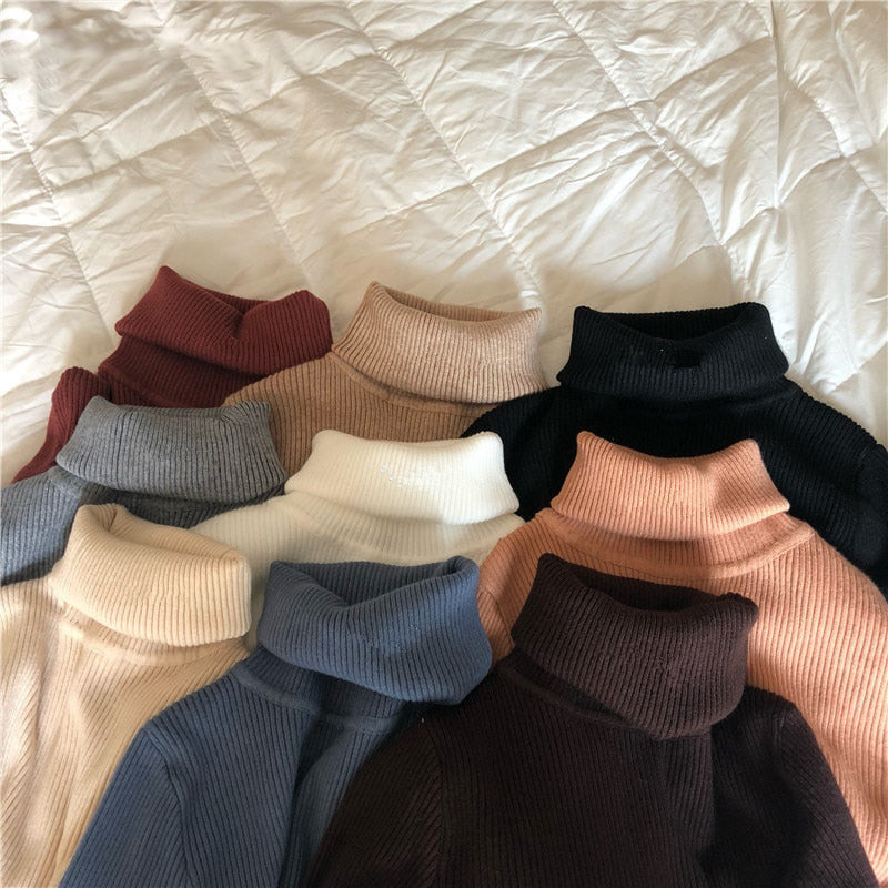 High Neck Sweater With Long Sleeve Pullover Top