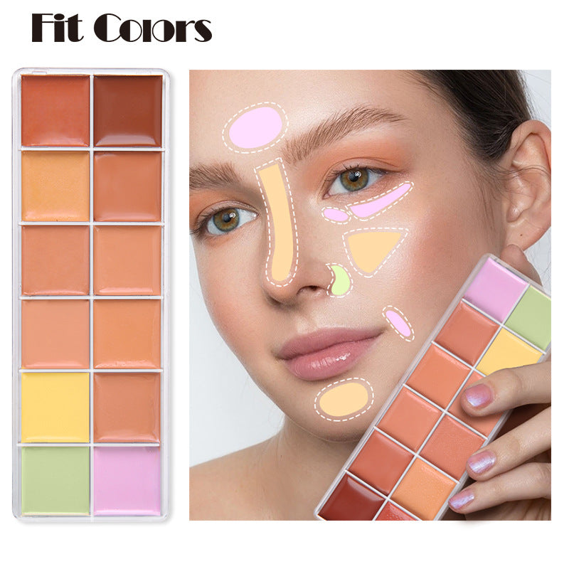 12 Color Concealer Natural Moisturizing Long Lasting Concealer 3D Concealer
