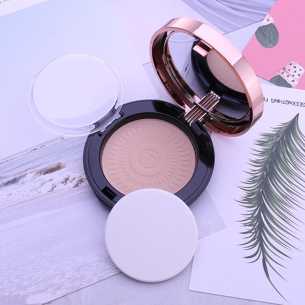Natural Make Up Face Powder Foundations Oil-control Brighten Concealer Whitening Pressed Powder With Puff