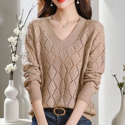 Hollow Knit Sweater Women