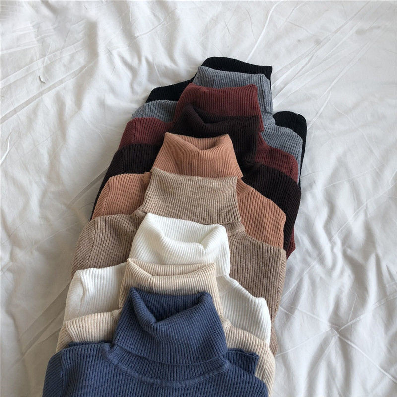 High Neck Sweater With Long Sleeve Pullover Top