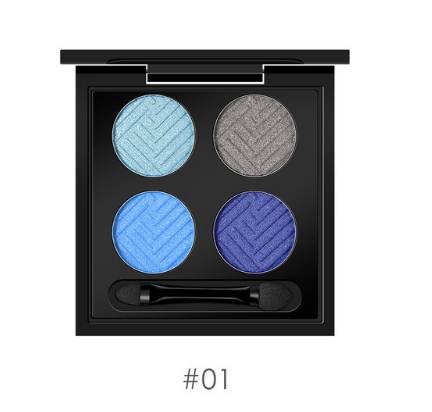 Four-color eyeshadow palette with matte diamond glitter