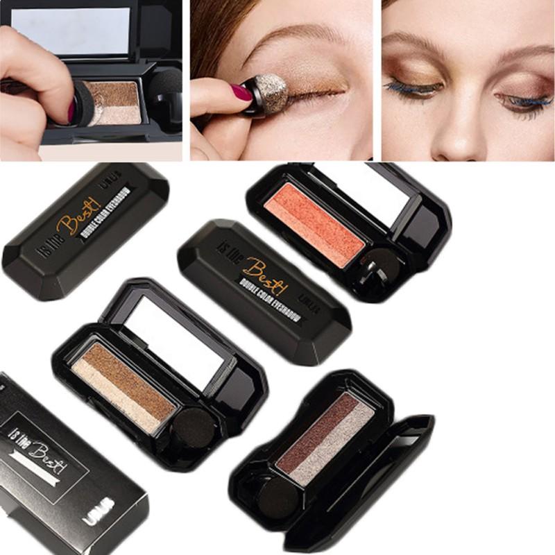 Double Color Convenient Eyeshadow Makeup Palette Waterproof Pigment Shimmer Eye Color Cosmetics