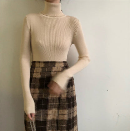 High Neck Sweater With Long Sleeve Pullover Top
