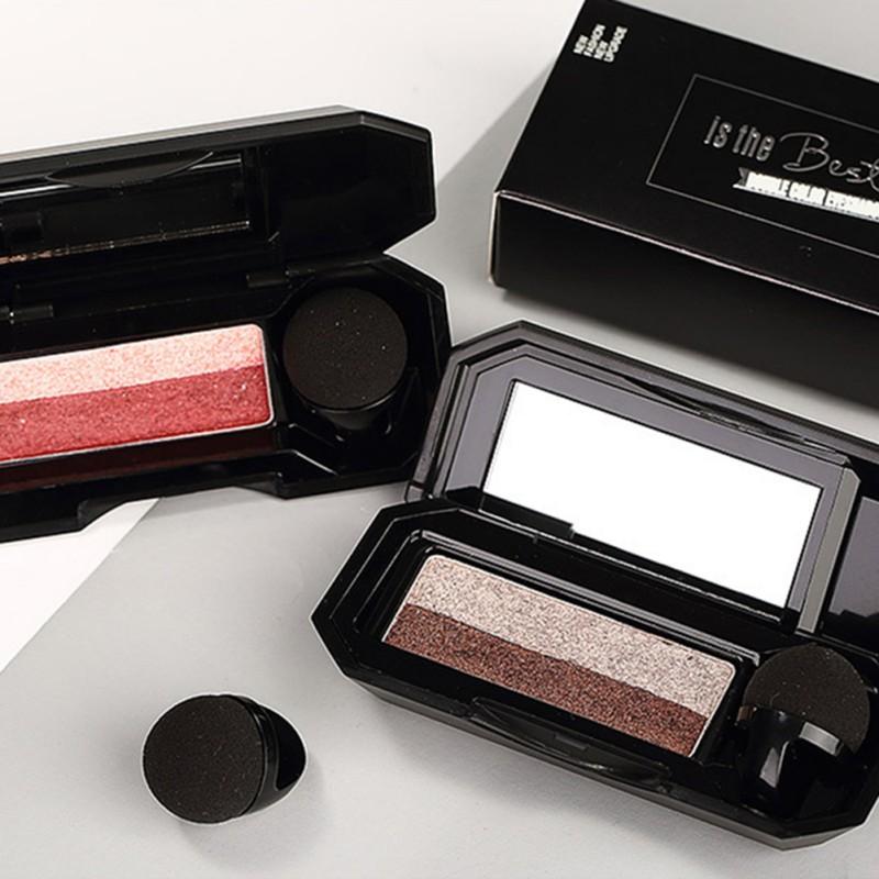 Double Color Convenient Eyeshadow Makeup Palette Waterproof Pigment Shimmer Eye Color Cosmetics