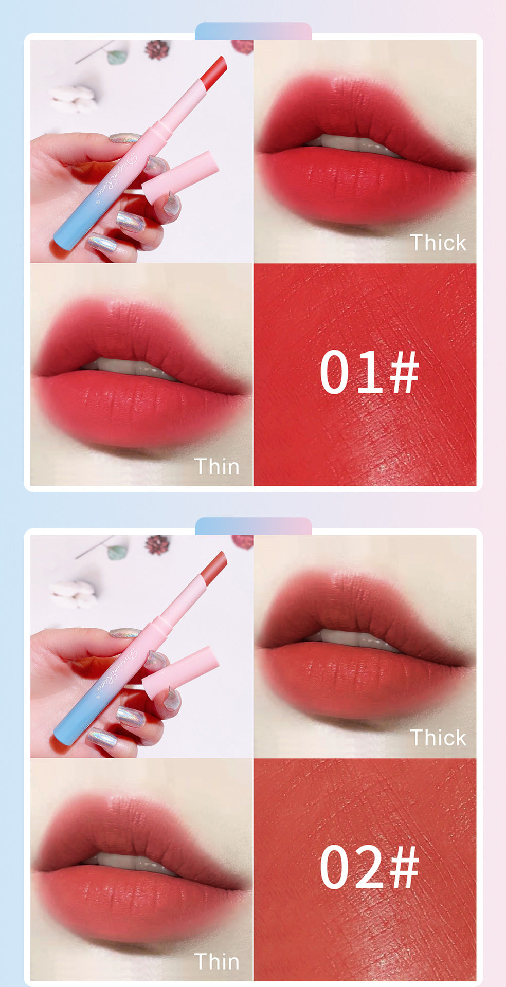 Automatic rotating lipstick pencil matte lipstick pencil long-lasting color
