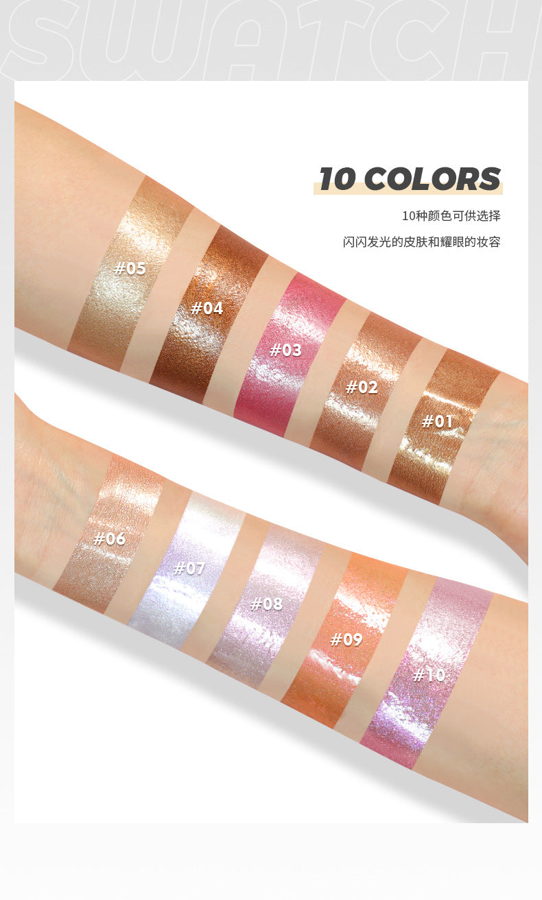 10-color liquid blush eyeshadow, which naturally outlines contours with fine glitter highlighter