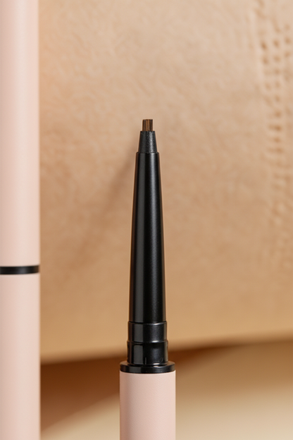 Extreme close-up of ultra-fine 0.9mm micro eyebrow pencil tip